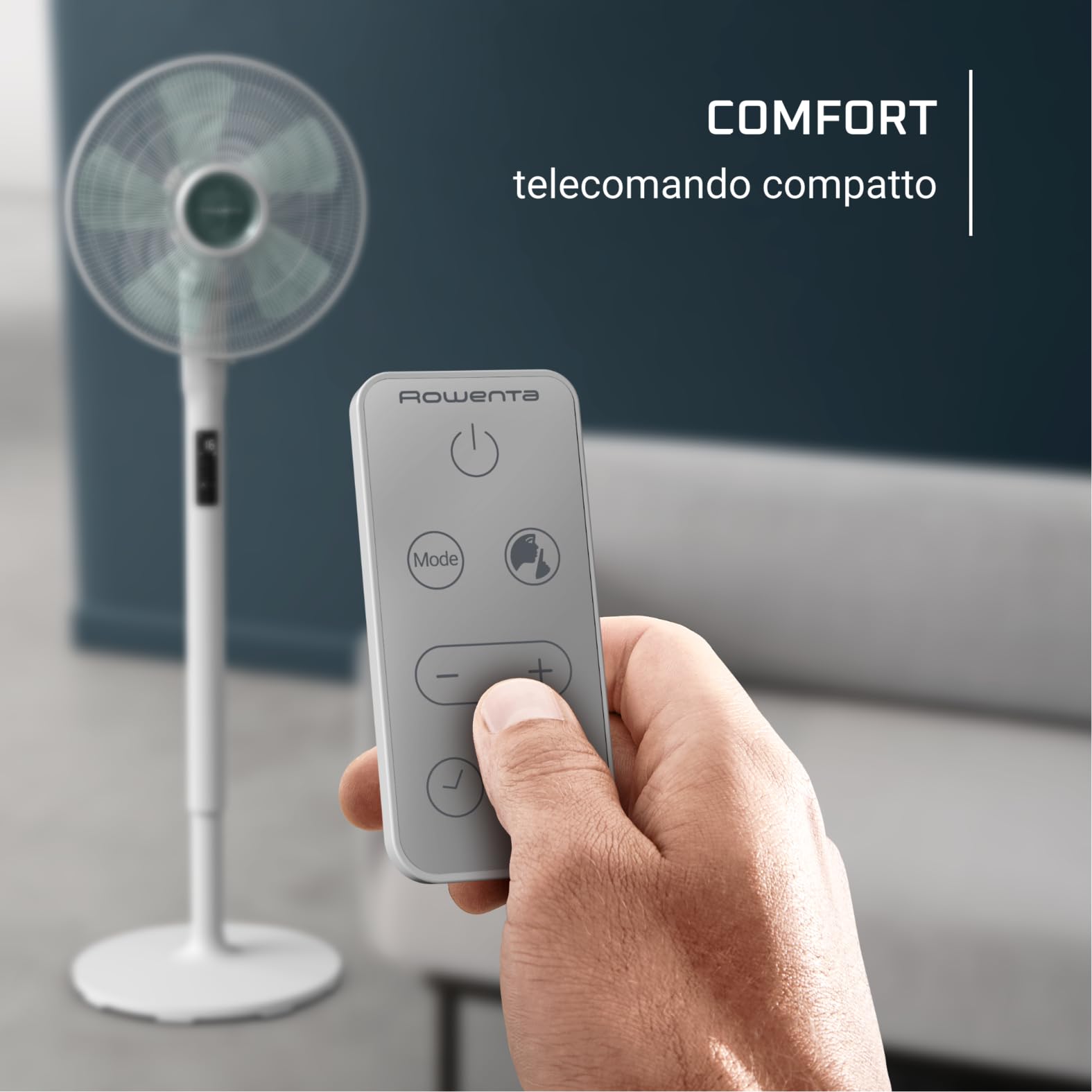 Rowenta Turbo Silence Extreme +, ventilateur à pied avec 16 vitesses et 3 modes automatiques, ventilateur silencieux avec technologie Effitech, oscillation 120 degrés, hauteur réglable, VU5890