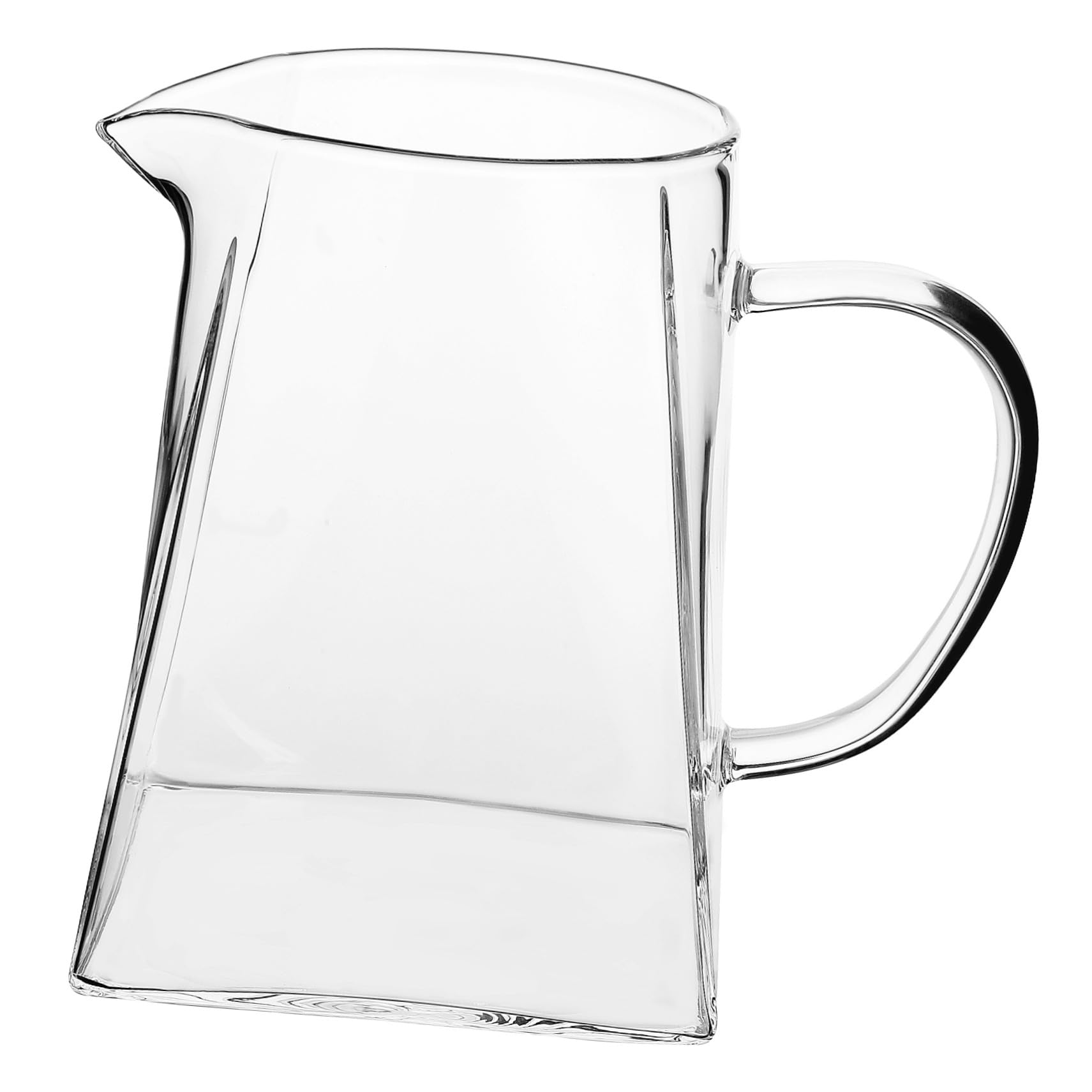 Teiera in Vetro Trasparente con Beccuccio per Versare Preciso e Manico Portatile Base Quadrata Stabile per Casa Ufficio e Sala da Tè Capacità Grande ed Elegante