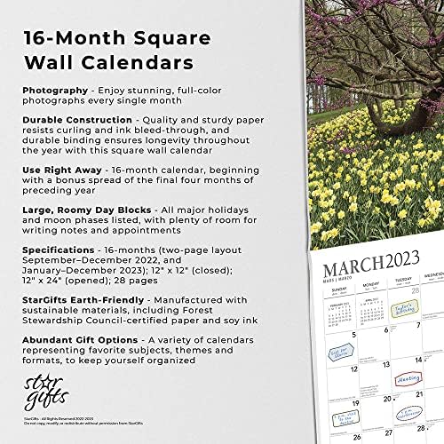 America the Beautiful | 2023 12 x 24 Inch Monthly Square Wall Calendar | Foil Stamped Cover and Stickers | StarGifts | USA United States Scenic Nature