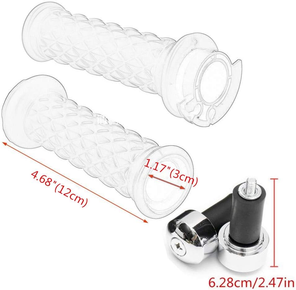 7/8 Inch Motorcycle Universal Rubber Black/Brown Handlebar Hand Grip Bar End for Cafe Racer Bobber Clubman Custom (Grip Bar End Brown)