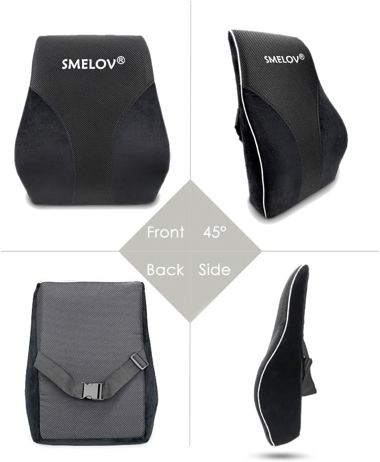 Lumbar Support Back Cushion,Lumbar Support Pillow for Chair and Car, Memory Foam Back Cushion for Back Pain Relief - Ideal Back Support for Office Chair,Carseat, Gaming Chair, : Office Products
