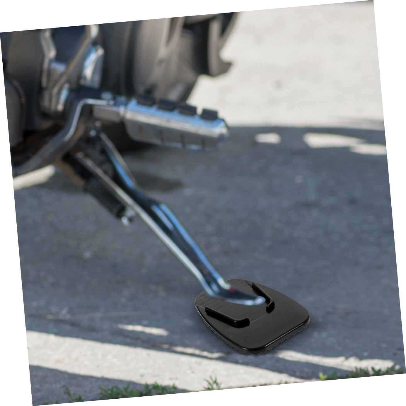 ULTECHNOVO 5pcs Motorcycle Kickstand Pad Anti-skid Side Stand Enlarger for Enhanced Stability Black Foot Peg Bracket Accessory for Dirt Bikes and Motorcycles