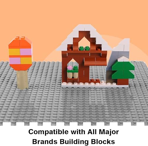 Vista 4 de Paquete de 2 placas base de construcción de despegar y pegar, tablas de construcción clásicas de 10 x 10 pulgadas, 100% compatibles con todas