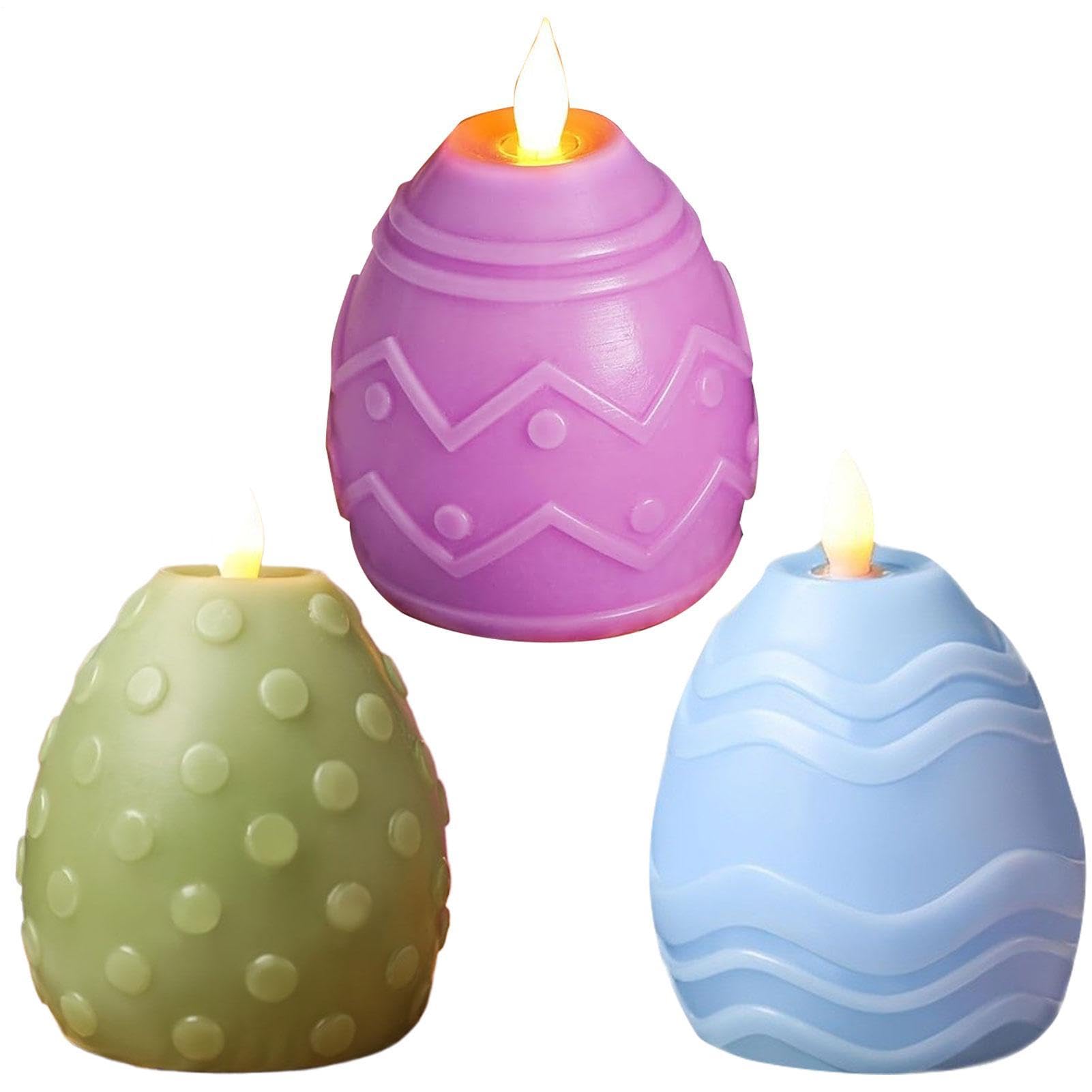 a forma di di Pasqua, 3 pezzi, senza fiamma, profumate, in