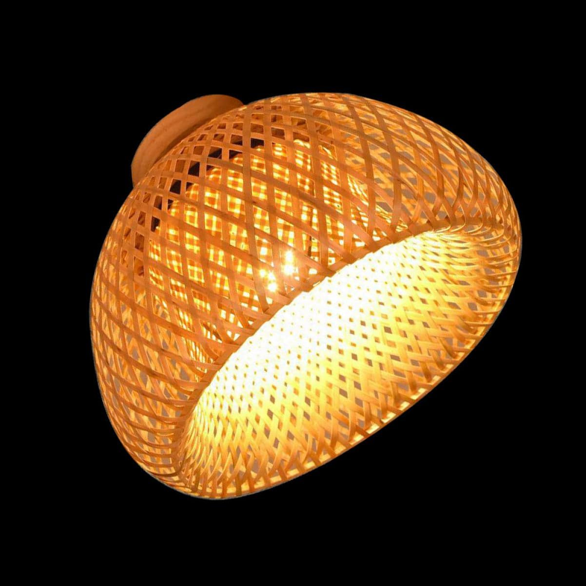 TEHAUX Retro Woven Lampshade Hand Woven Ceiling Light Cover for Home Hotel and Bedroom Decor Vintage Style Easy Installation Elegant Lighting Accessory