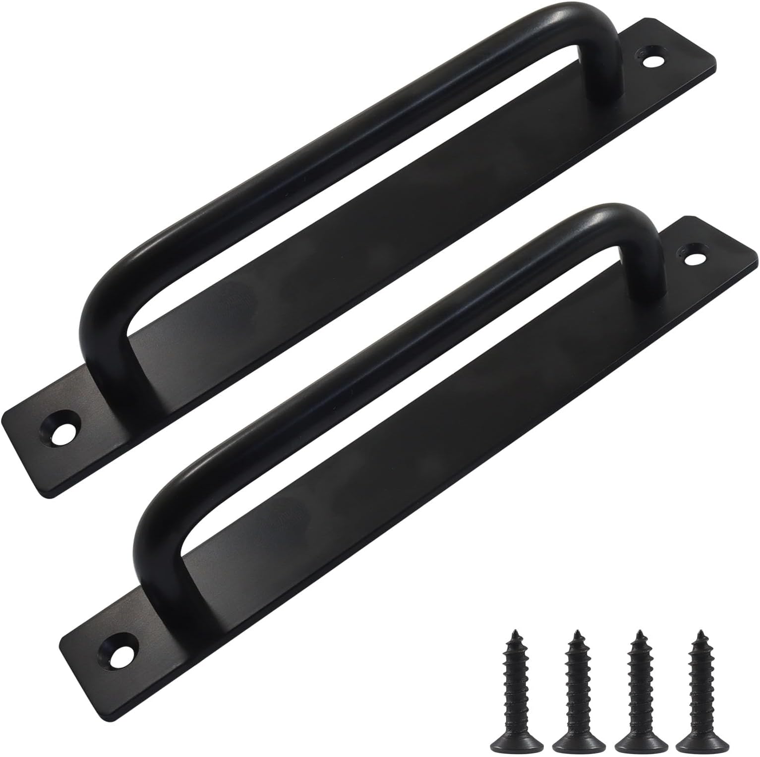 2 Pack Sliding Barn Door Handle, Aluminium Alloy Door Pull Handle 7 Inch Gate Door Handles, Black for Sliding Barn Door Gate Cabinet Closet Drawer Garage Shed