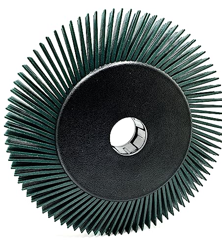 Image of Radial Bristle Brush, 6 in x 1 /2 in x 1 in 50 Grit (Green) with Adapter (Pack of 1)