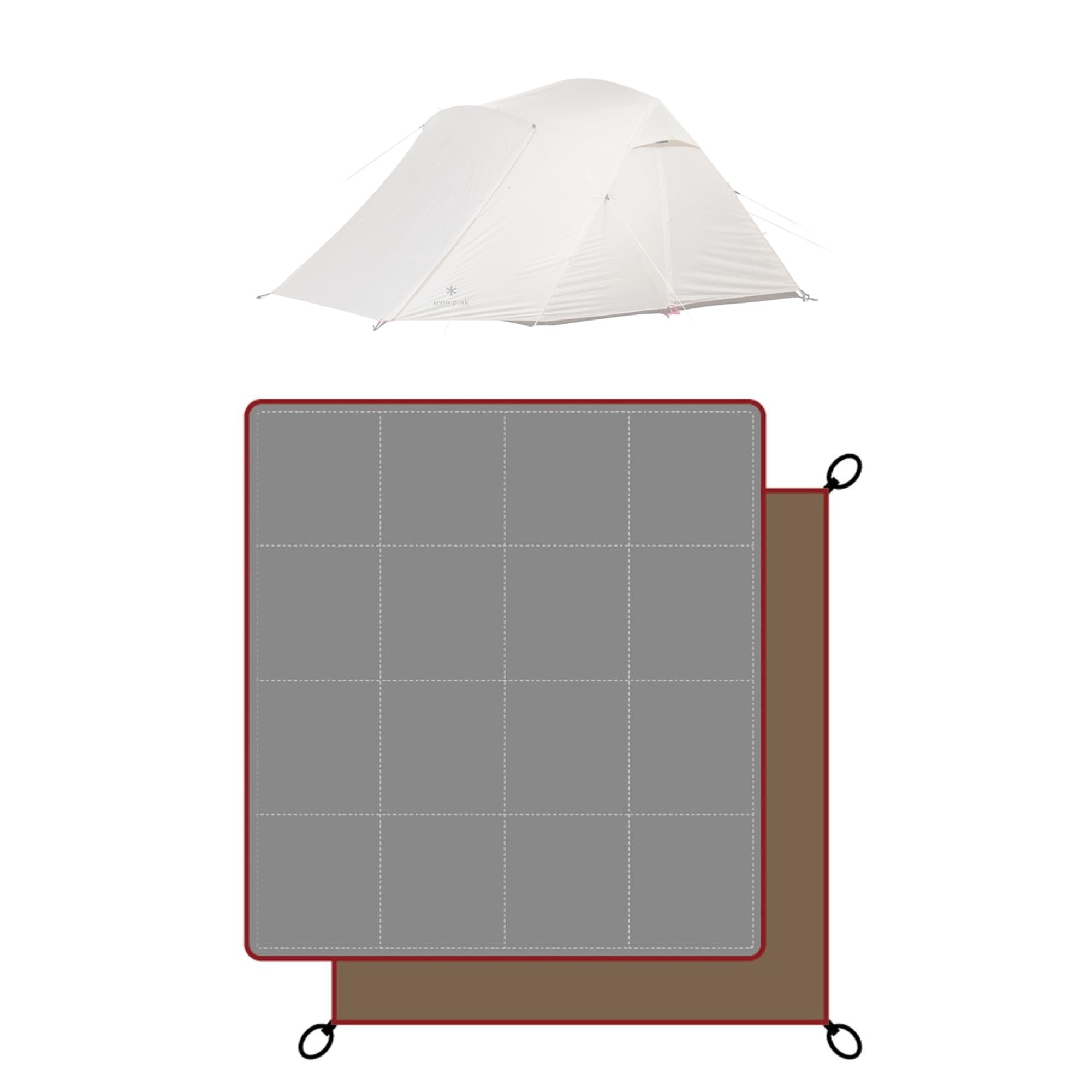Snow Peak Alpha Breeze Tent Mat & Sheet Set, Black, One Size, Ground sheet and tent mat to fit Snow Peak Alpha Breeze tent, with carry case