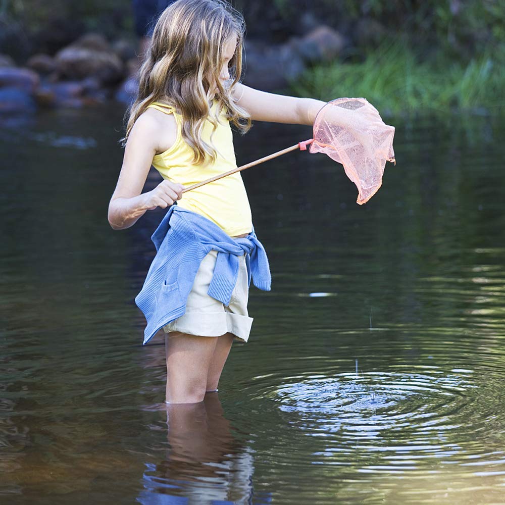 DWTECH Lot De 5 Filets à Papillons Télescopiques Pour Enfants + Seau Pliable – Idéal Pour Pêche Aux Insectes, Petits Poissons, Plage Et Jardin (36,5 à 94,8 Cm)