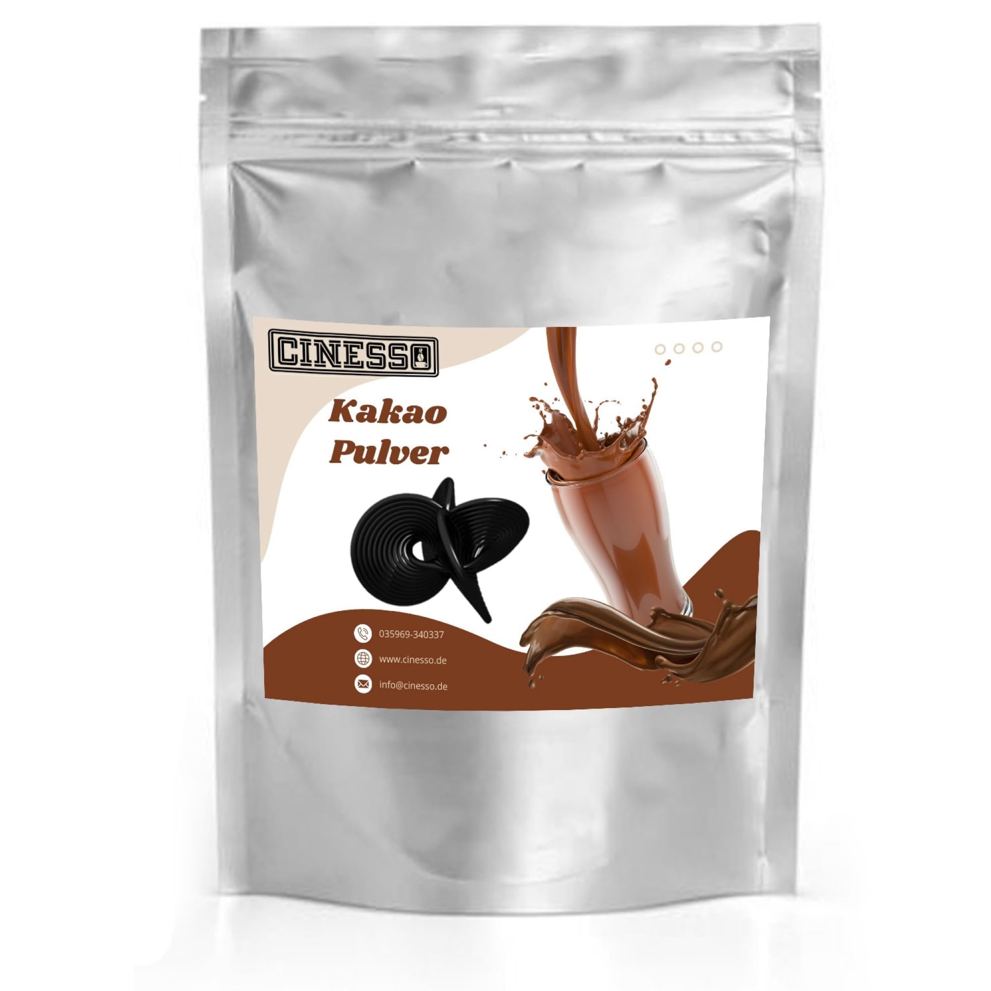 Cinesso Lakritz Kakaopulver - Aromatische Trinkschokolade mit Lakritze Geschmack - Kakao Pulver für heiße und kalte Milch (10 Kg)
