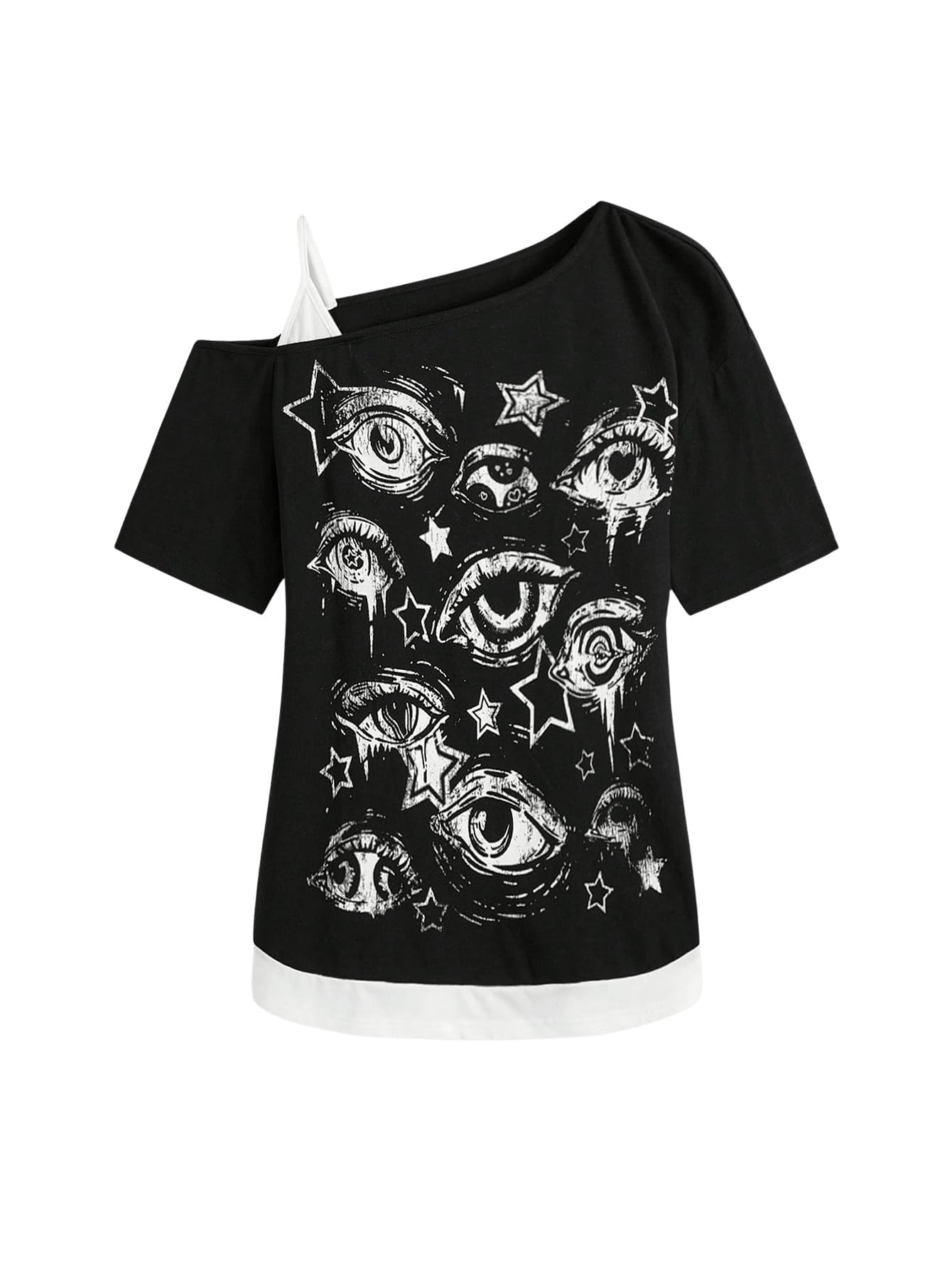 SOLY HUX Women's Gothic Graphic Tees Emo Grunge Tshirts Tops