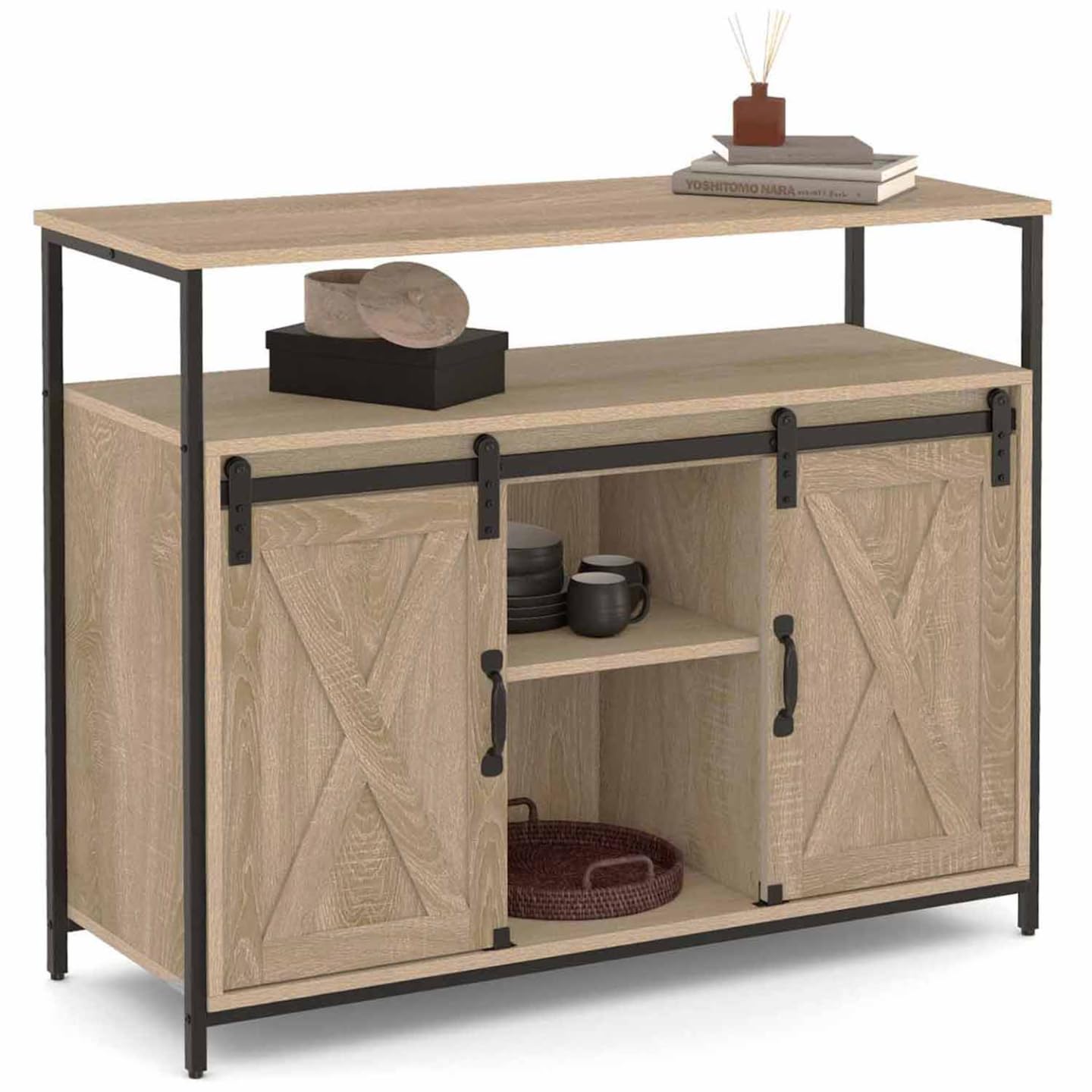 IDMarket - Buffet Quebec 100 cm Design Industriel