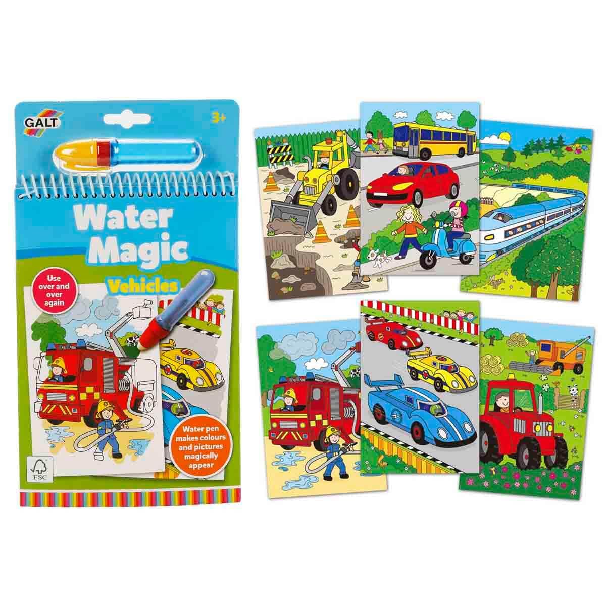 WATER MAGIC Vehicles, Reusable Childrens Colouring Book - Ages 3 Years Plus