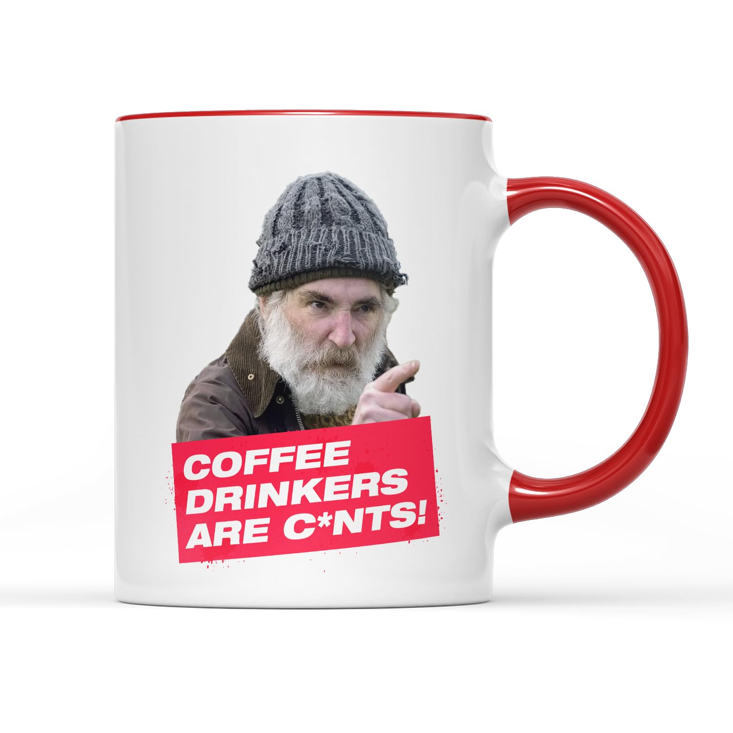 Willow Gifts Coffee Drinkers are C*NTS Coffee Tea Mug - Funny Joke Adult Humour Offensive Swearword Hilarious Drinkware Unique Fun Red Handle Cup Mug Gift Present (Red Handle)