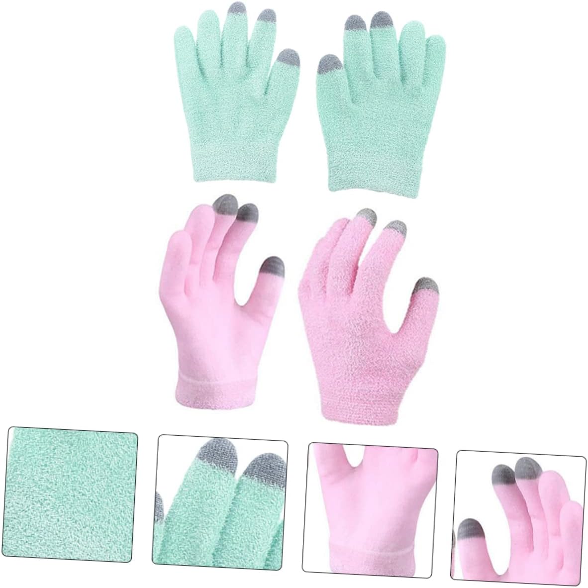 NOLITOY 2pairs Moisturizing Touch Screen Gloves Women Light Gloves Hand Caring Tool for Dry Cracked Hands Cover