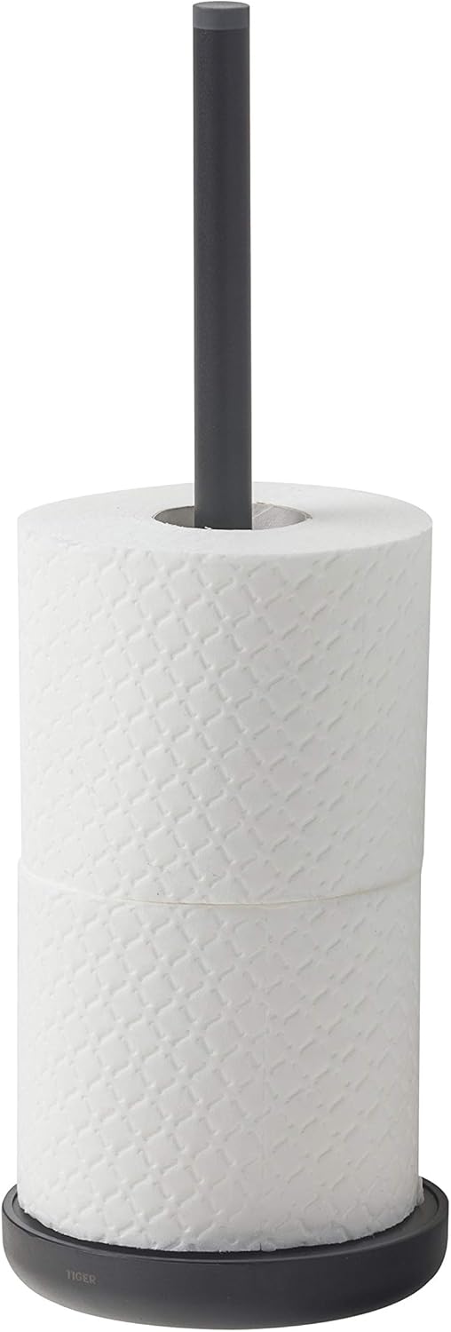 Tiger Urban Spare Toilet Roll Holder, Stainless Steel, Black, 12.5 x 36 x 12.5 cm