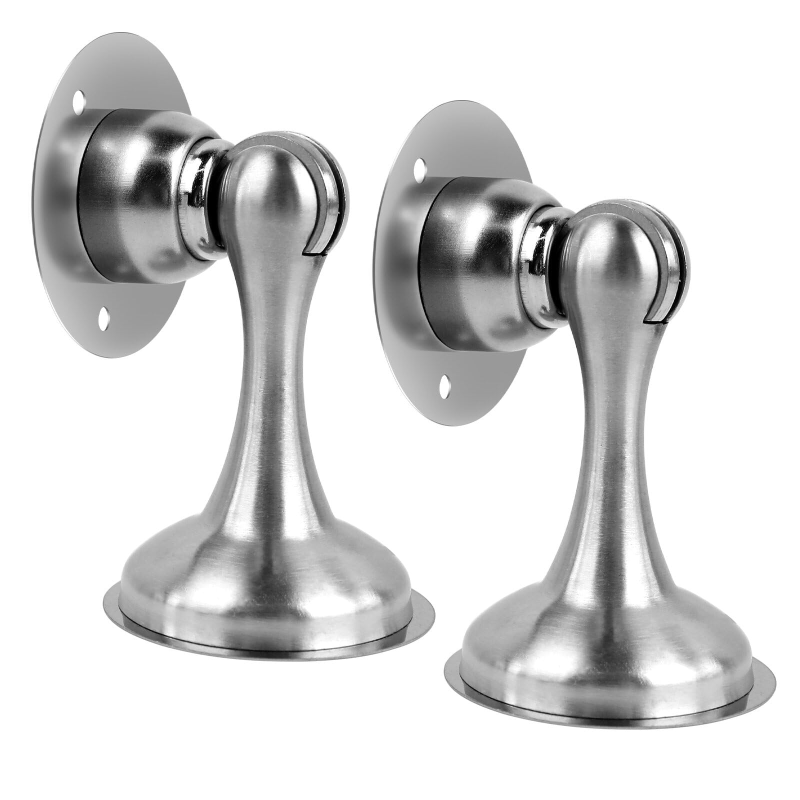 Magnetic Door Stoppers 2 Pack, Stainless Steel Door Stops Door Catch, Wall Floor Mounted Door Stop with 3D Adhesive Tapes, Wall Mount Door Holder