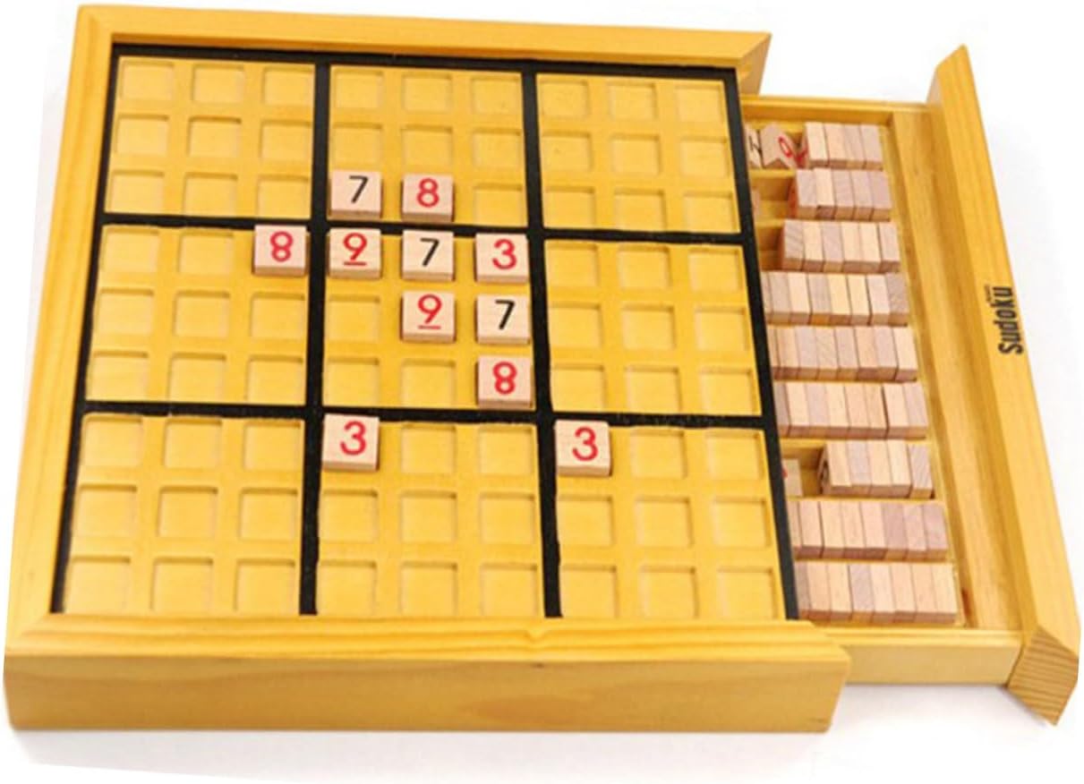 Vaguelly Intellectual Wooden Sudoku Puzzle Game for Adults with Smooth Surface Number Board Innovative Reasoning for Home Party and DIY Relaxation