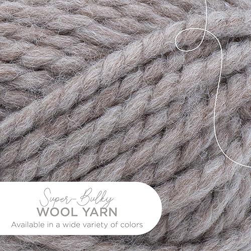 Image of Lion Brand Yarn Wool-Ease Thick and Quick Yarn, Soft and Bulky Yarn for Knitting, Crocheting, and Crafting, 1 Pack, Driftwood | Super Bulky Wool Acrylic Blend Fiber for Soft Hats, Sweaters, Chunky Blankets, Yarn for Crochet, Knitting, Crafts, Weaving