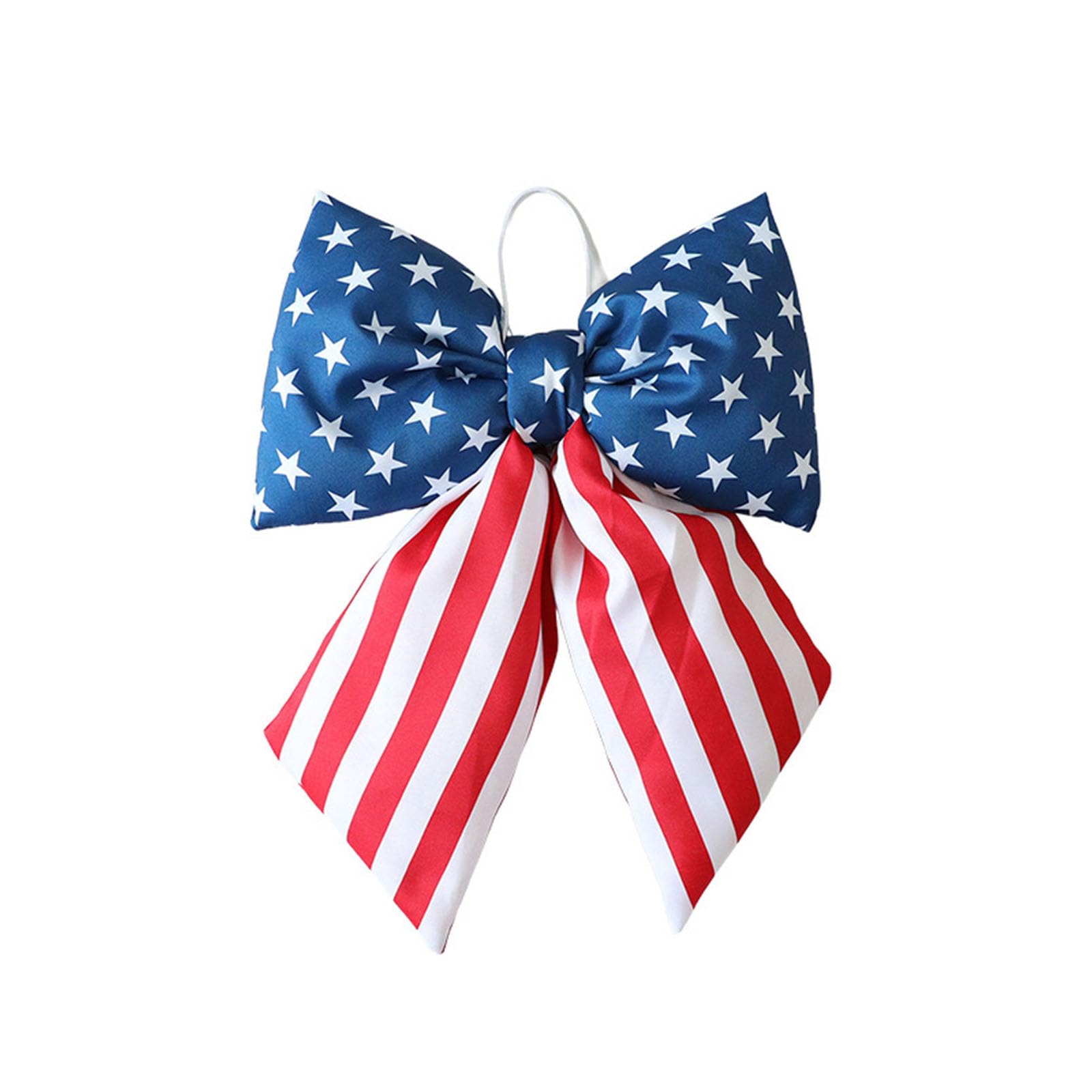 Independence Day Bowknot Filled Cotton Ribbon Bowknot Wall Hanging Ornament for Mantels Door Window Holiday Decoration Kids Nationalistic Craft Supplies