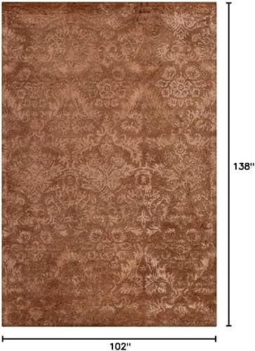 Miniatura 3 de Martha Stewart by SAFAVIEH Collection MSR3124C - Alfombra hecha a mano de lana de damasco y viscosa de 8 pies 6 pulgadas x 11 pies 6 pulgadas, 6