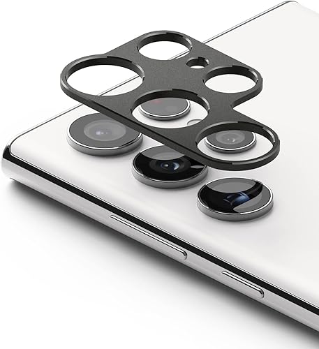Ringke Estilo de cámara compatible con Samsung Galaxy S22 Ultra 5G Protector de lente de cámara, marco de aluminio, adhesivo protector resistente,