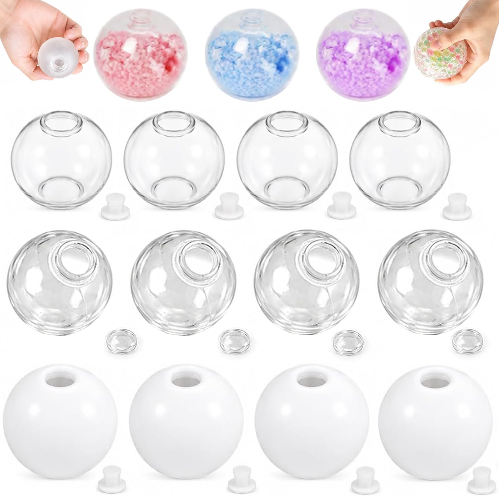 12PCS Squishy Making Kit, Make Your Own Squishy Set W/ Empty Skin and Plugs