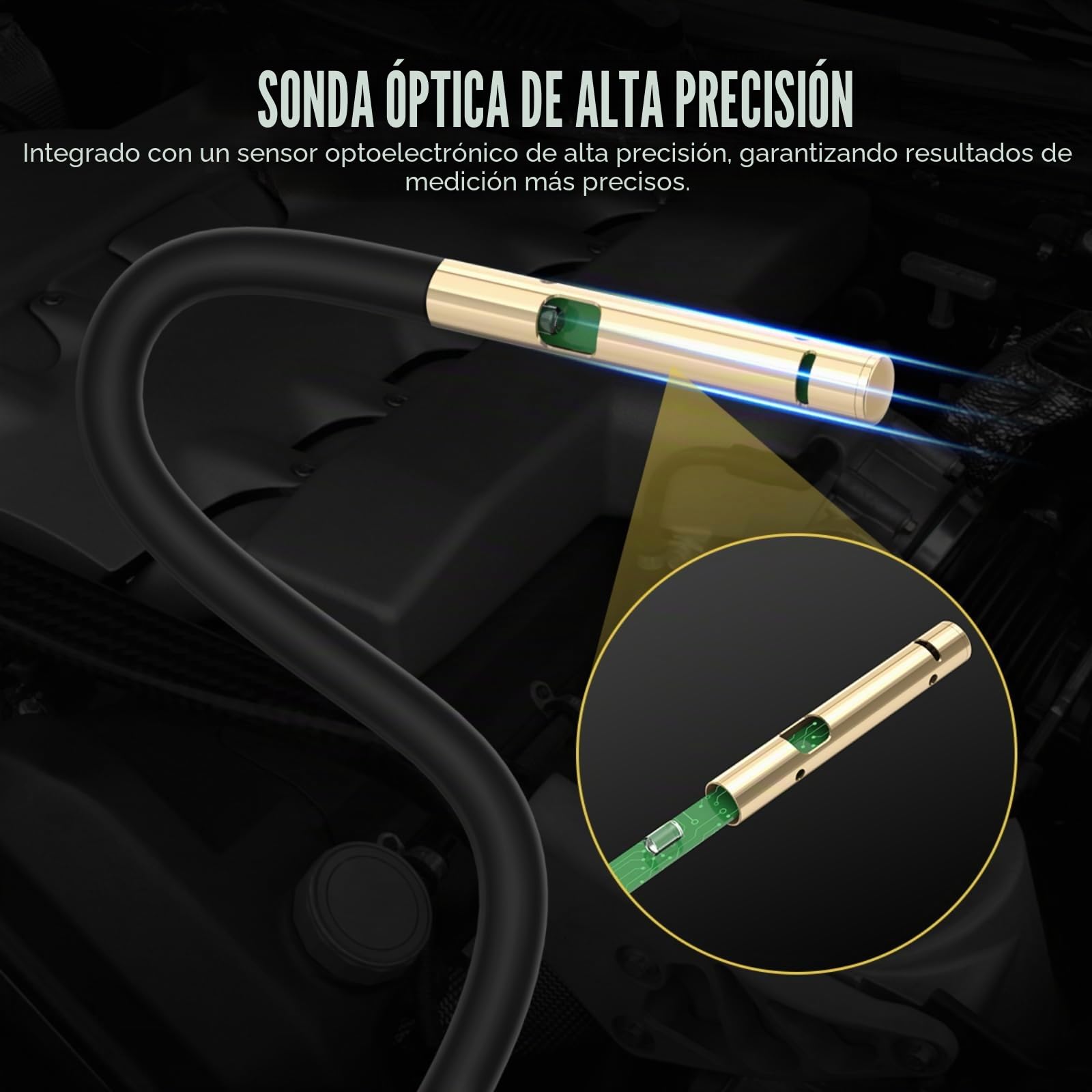 AS503 - Probador de calidad de aceite de motor, probador de lubricante de mano con sensor óptico de alta precisión, pantalla LCD retroiluminada, detección de temperatura del aceite y transmitancia
