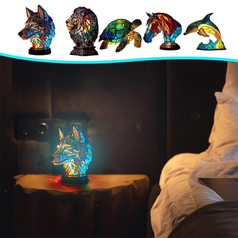 暖かい寝室のベッドサイドランプレトロスタディアート動物の小さなテーbo4 Amazon.co.jp : karonpeln 動物 テーブルランプ ステンドグラス
