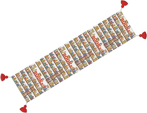 Miniatura 7 de Camino de mesa de Navidad para biblioteca de libros y escaleras, decoración de mesa de comedor, decoración de Navidad, decoración de interiores del