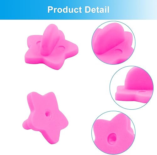 Miniatura 34 de Paquete de 100 pines de goma en forma de estrella, soporte de broche para corbata de sombrero de insignia de uniforme (negro)