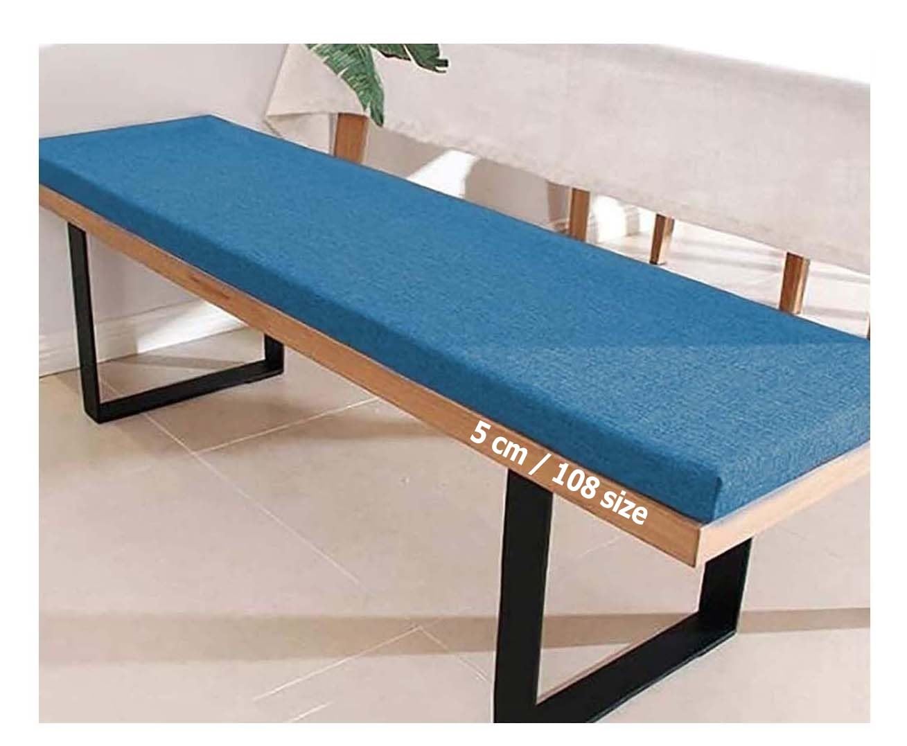 Panchina da patio, cuscino lungo, per esterni e interni, in schiuma, imbottito, per la casa, per panca da giardino, sedia a dondolo a 2 posti, 3 posti, V (blu, 5 cm, 100 x 45 cm, 39 x 18 cm)