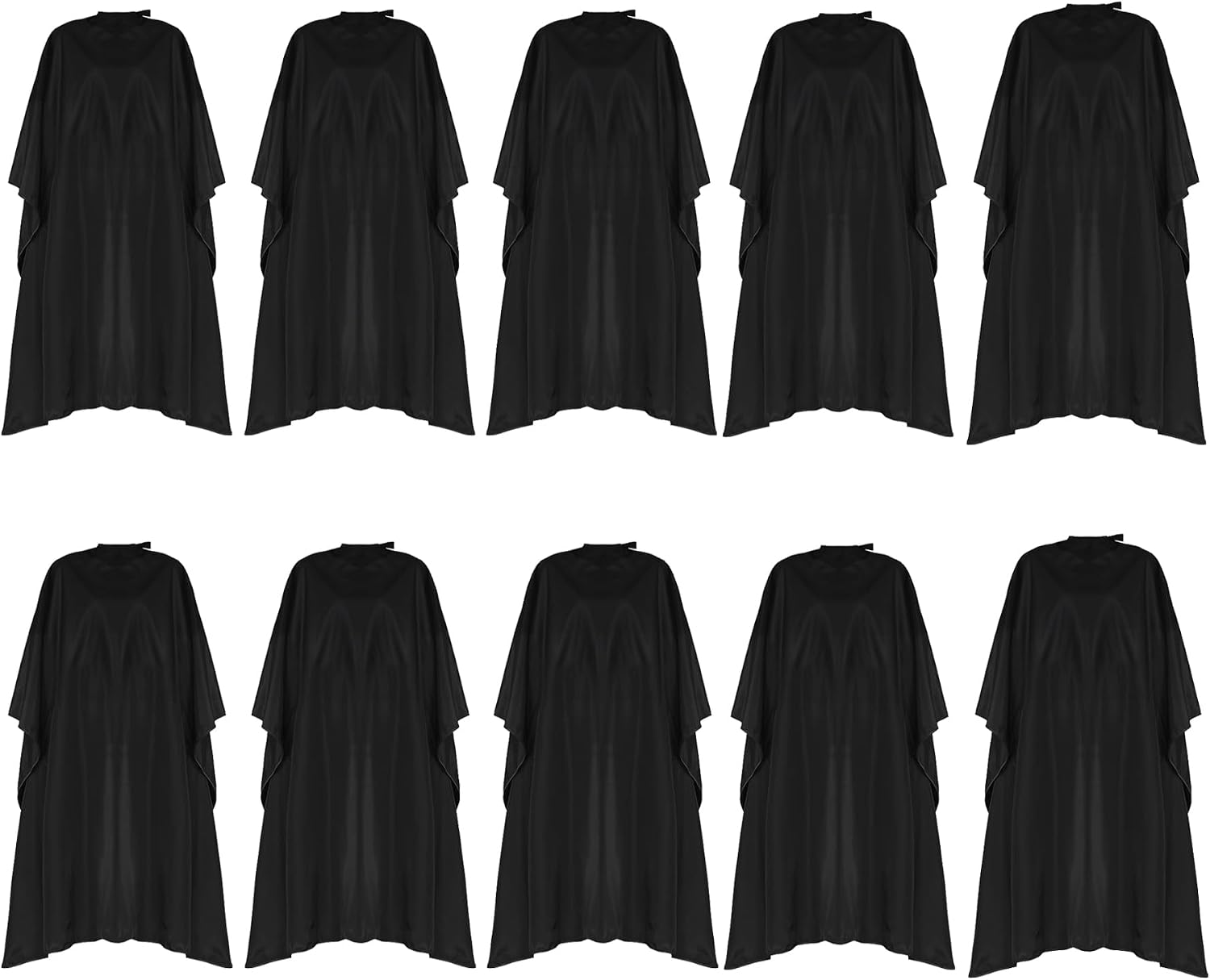 Black Barber Cape, Professional Nylon Waterproof Hair Cutting Cape with Snap Closure Salon Cape, 62" x 54" Hairdressing Cape (Black-5 Pack)