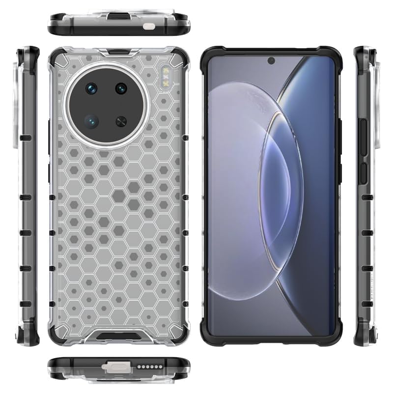 Image of Lustree TPU Honey Comb Armor Shock Proof Back Cover for for VIVO X90 PRO (Transparent)