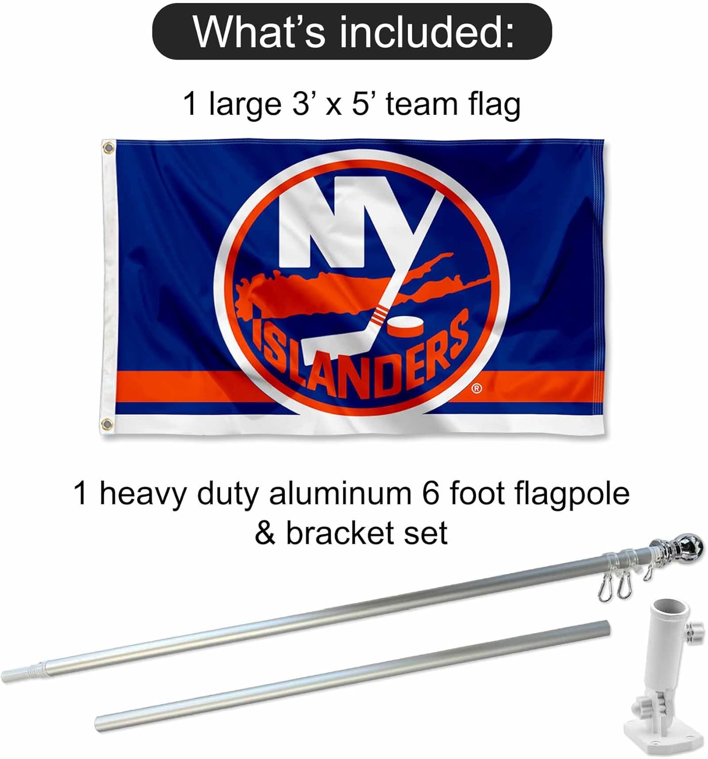 WinCraft New York Islanders Flag Pole and Bracket Set - Image 2