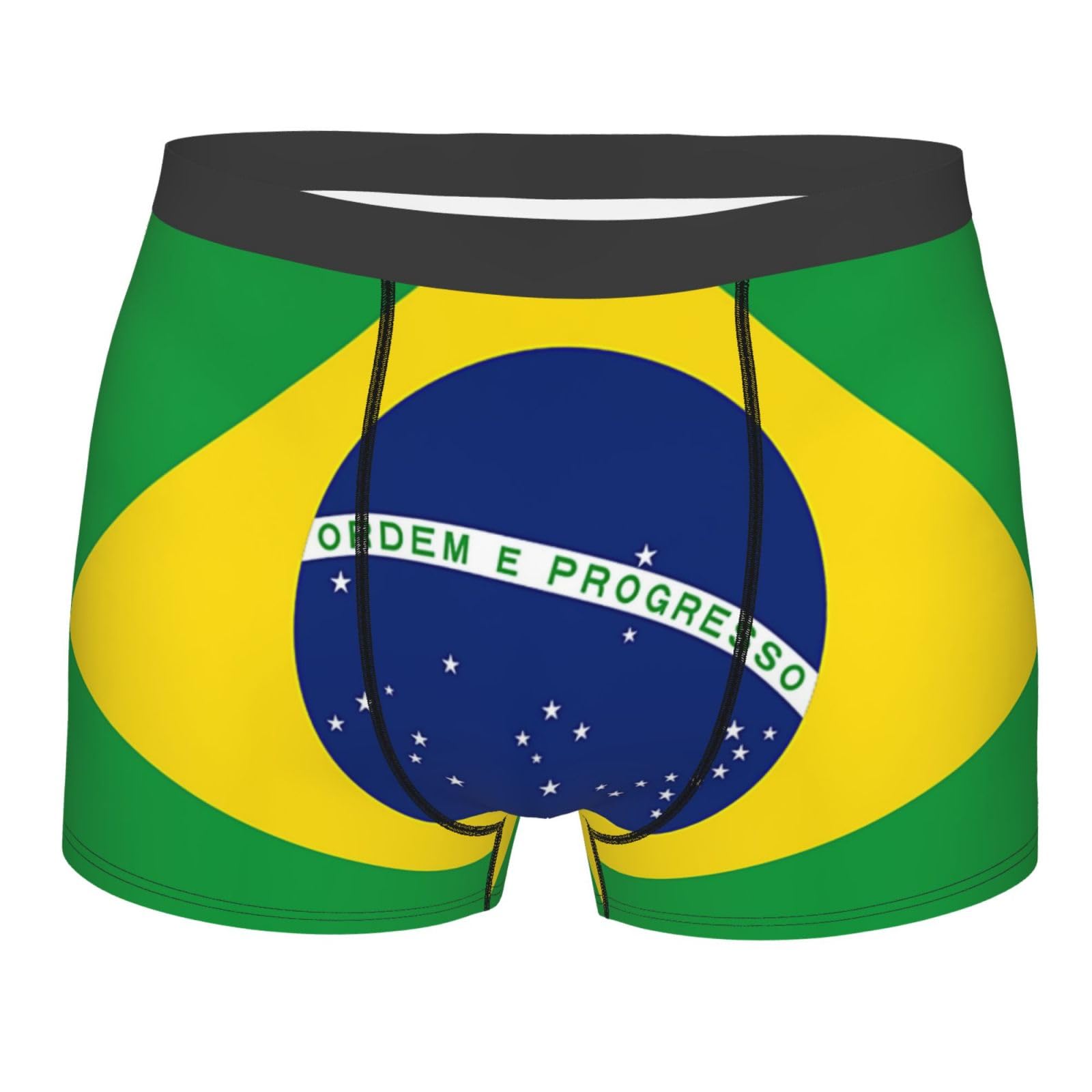 Brazilian Flag Men's Underwear Breathable Boxer Briefs Stretch Trunks