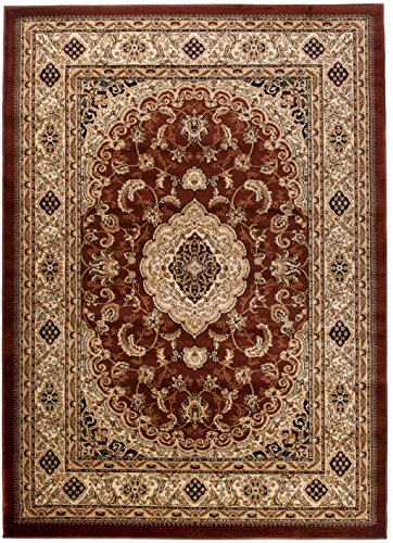 Carpeto Teppich Orientteppich Braun 160 x 220 cm Medaillon Konturenschnitt Muster Iskander...