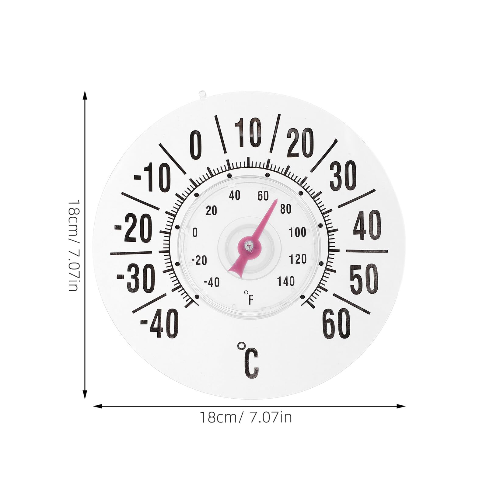 Alasum Termometro a Ventosa da Finestra per Interni ed Esterni, Analogico con Numeri Grandi, 18 Cm, Alta Precisione per Casa, Cameretta, Giardino e Patio