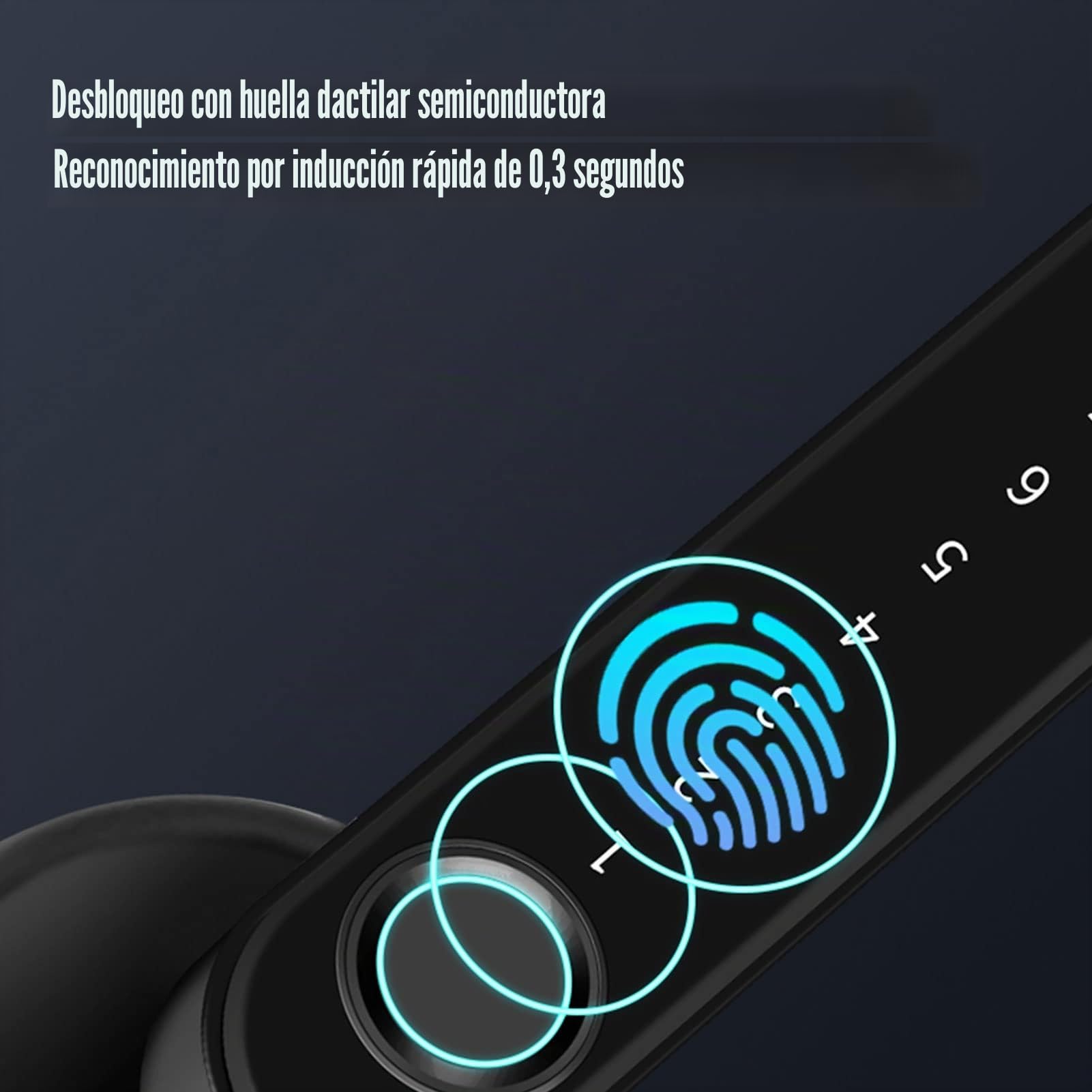 Manija de Puerta Inteligente, Cerradura con Huella Digital, Contraseña Electrónica para Puerta de Habitación, Cerradura de Identificación Digital, Seguridad para Puerta Interior, de Apertura sin