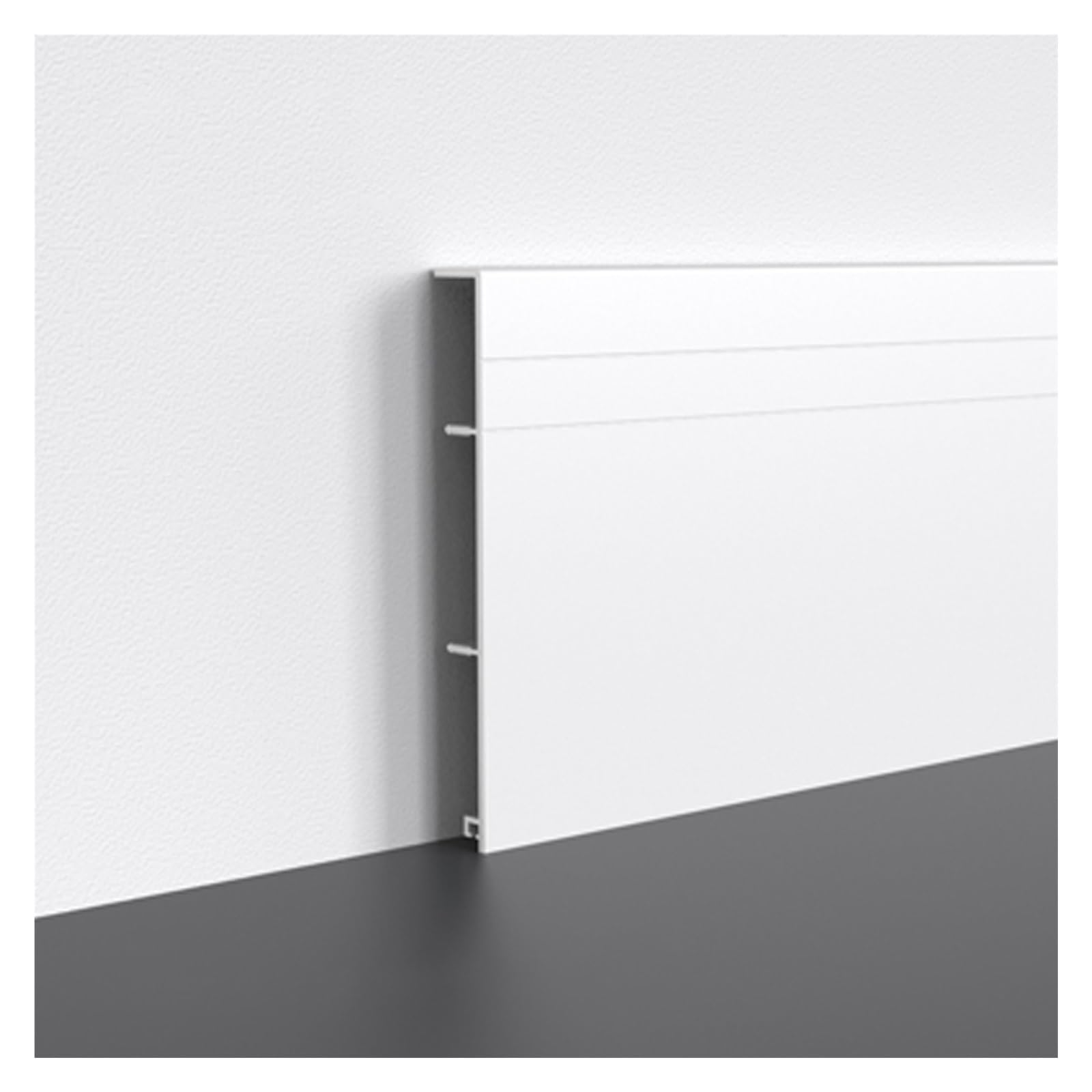 Battiscopa Battiscopa Bianco Multispecifica, Battiscopa in Alluminio Stampato per Garage/Bagno/Soggiorno e Corridoio, Personalizzabile e Resistente all'Usura(L 4m/13.1ft,W 12cm/4.7in)