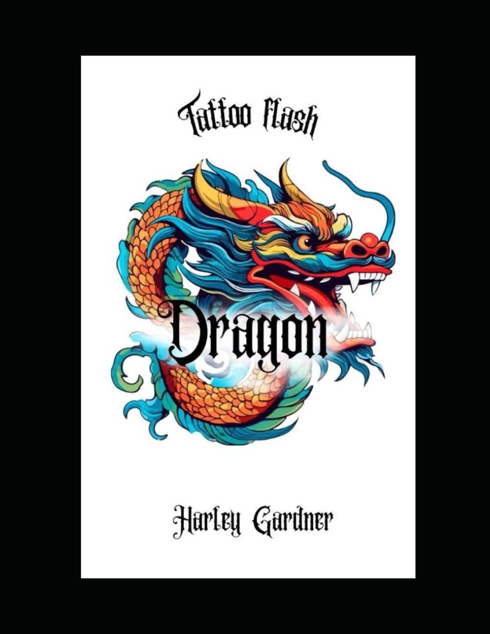 Dessin Dragon Flash Tattoo : Motif Tatouage Temporaire ou Permanent Style Japonais Traditionnel