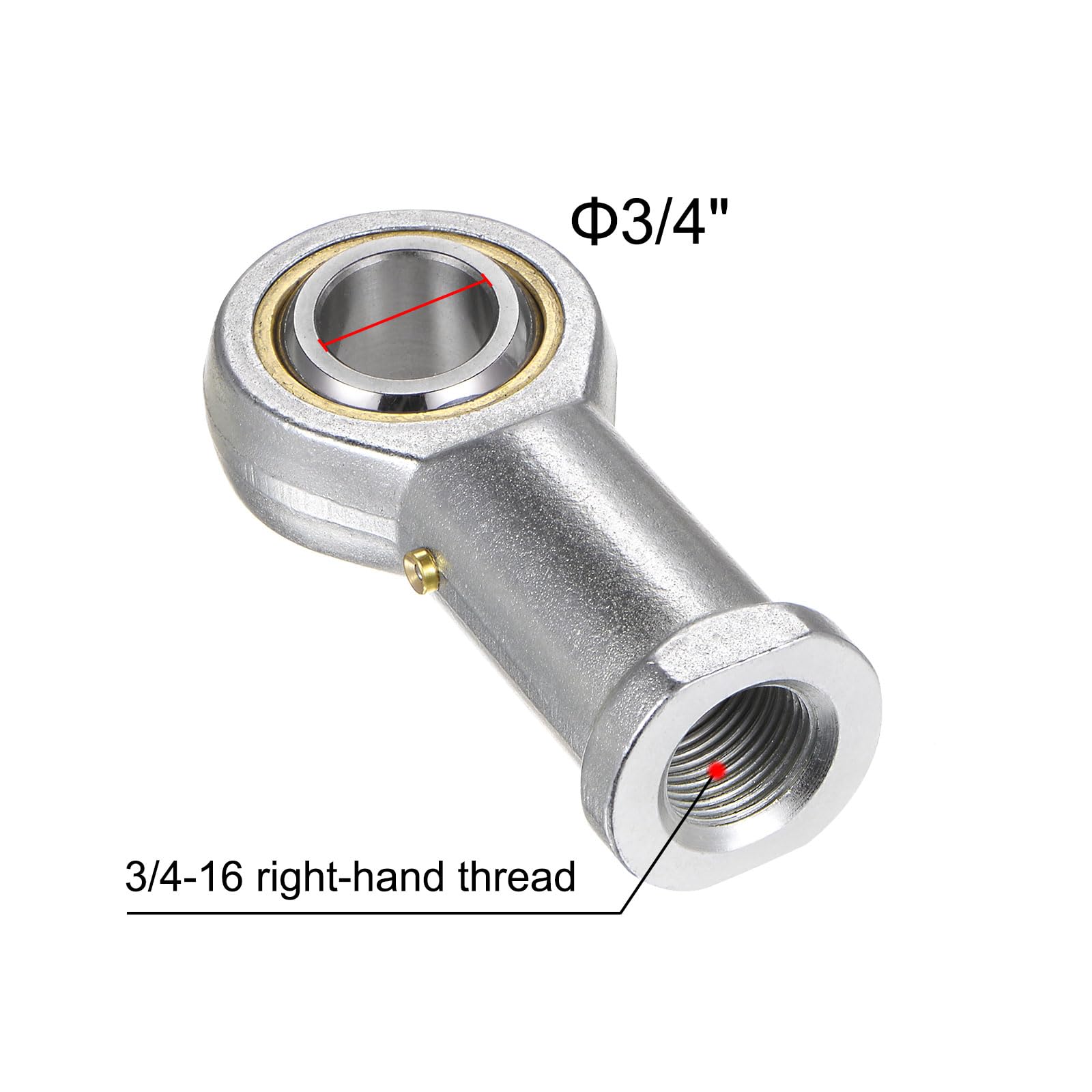 QUARKZMAN 4pcs PHSB12 Cojinete de Extremo de Barra Hembra de 3/4 Pulgadas de Diámetro y Rosca Derecha de 3/4-16 Extremos de Barra con Autolubricación Incluye Tuercas de Bloqueo
