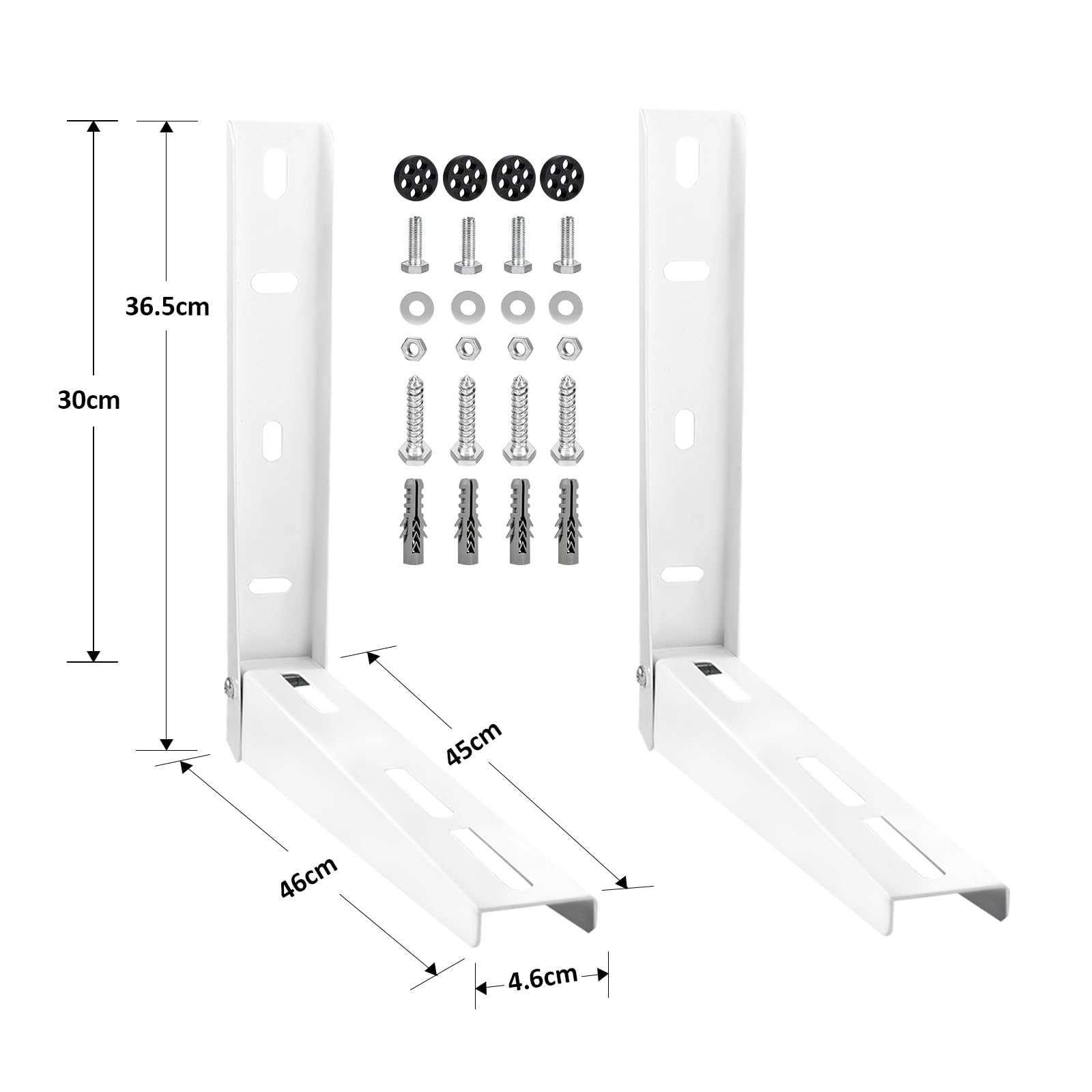CPROSP 2pcs Wandkonsole Klimaanlage Universal 450×365mm, Wandhalterung Klimaanlage Außengerät bis 150 kg Tragkraft, Verzinkter Stahl, Wandkonsole für Split Klimagerät & Wärmepumpen