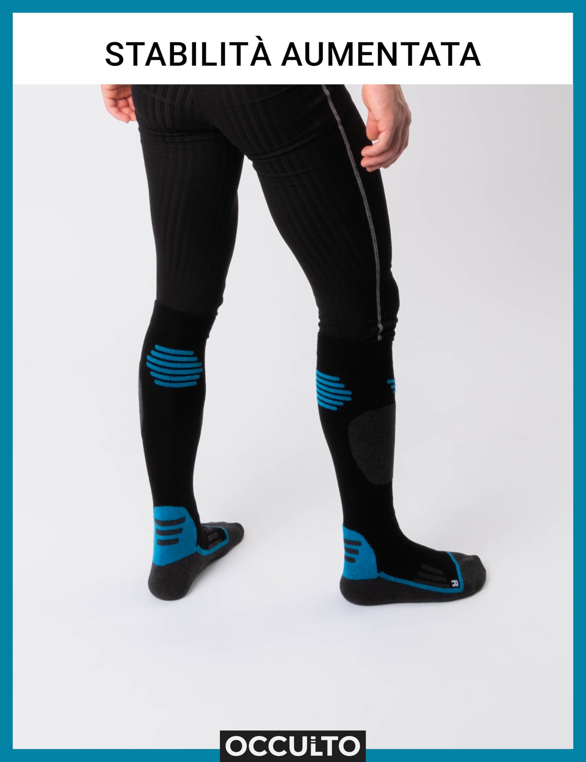 Occulto Calze da Sci Lana Merino Uomo & Donna pacco da 2 (modello: Toni)