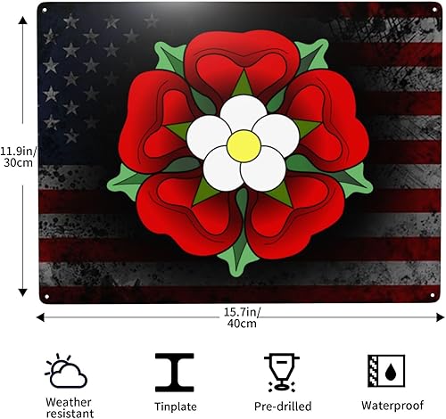 Miniatura 2 de Anne Boleyn Tudor Rose Unique Metal Sign Decor - 12 X 16 Inch Elevate Your Home, Street, And Business Ambiance