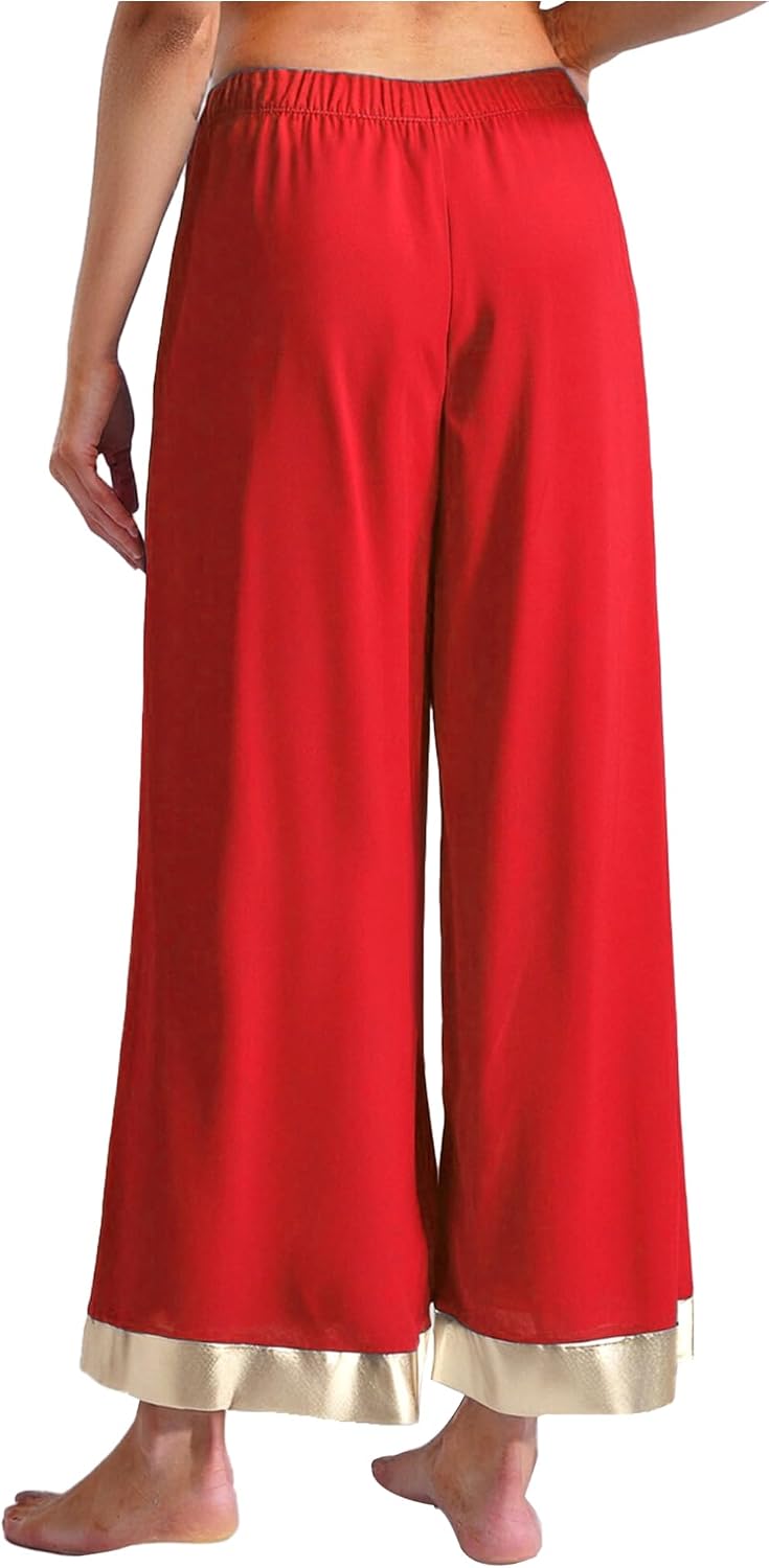 ACSUSS Dance Pants for Women Praise Dance Liturgical Dancewear Palazzo Pants Wide Leg Trousers