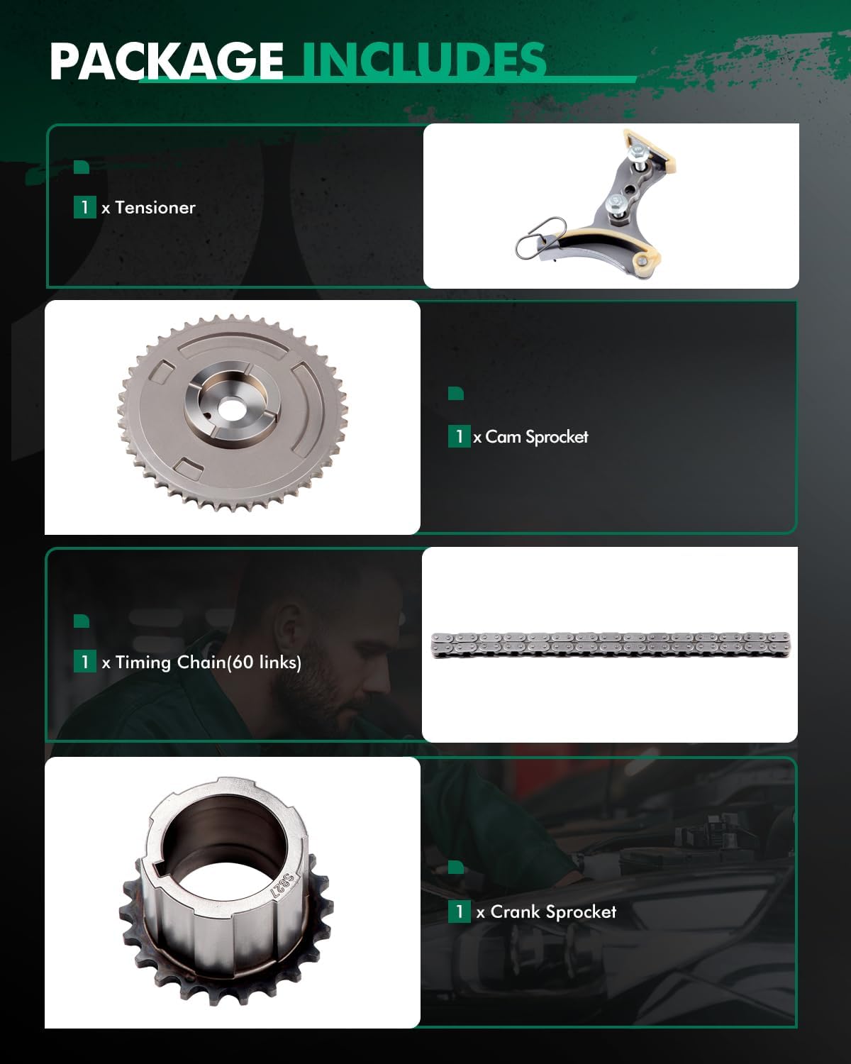 SCITOO Engine Timing Chain Kit - 9-5490 TK3160 Fit For Chevrolet for Cadillac for GMC for Buick for Hummer for Pontiac for Saab aro Ca CTS SS Corvette Colorado Express 1500