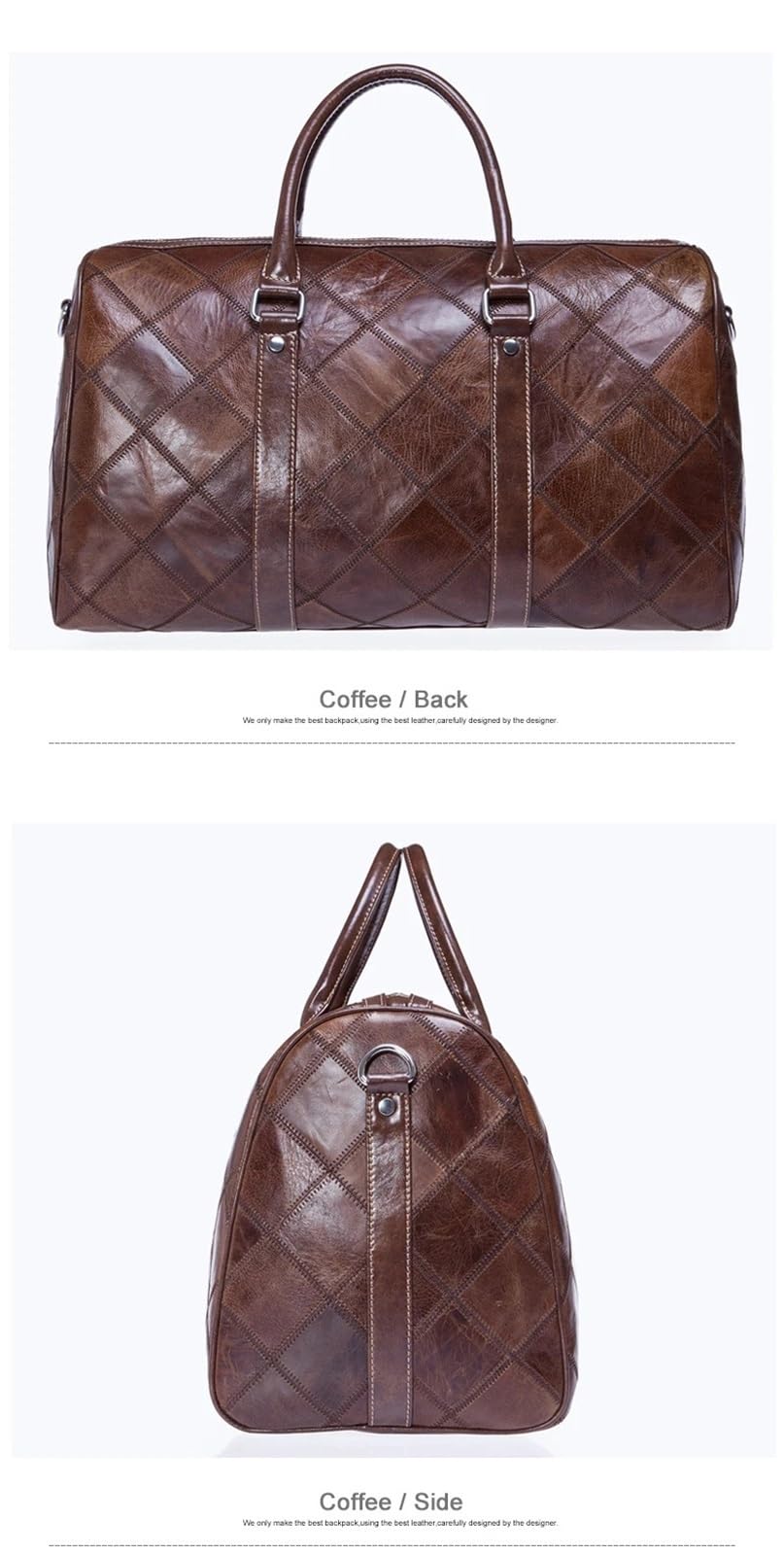 Bolsa De Viaje De Cuero Bolsos de mano Bolsos de viaje Equipaje Bolso de viaje for hombre Bolsos de lona de cuero genuino Bolsos grandes de fin de semana Bolsos de mano Bolsos de fin de semana(Coffee)