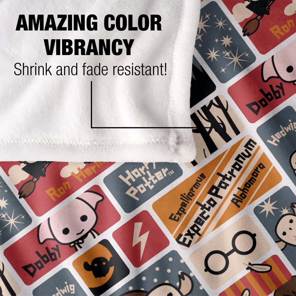 Harry Potter Cute Chibi Pattern Silky Touch Super Soft Throw Blanket 36" x 58",Cute Chibi Pattern