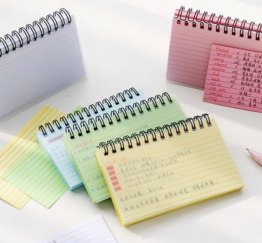 Miniatura 3 de 300 hojas de índice forradas de 6 x 4 pulgadas, 6 blocs de tarjetas de memoria con espiral con dos cubiertas de PVC, bloc de notas horizontales